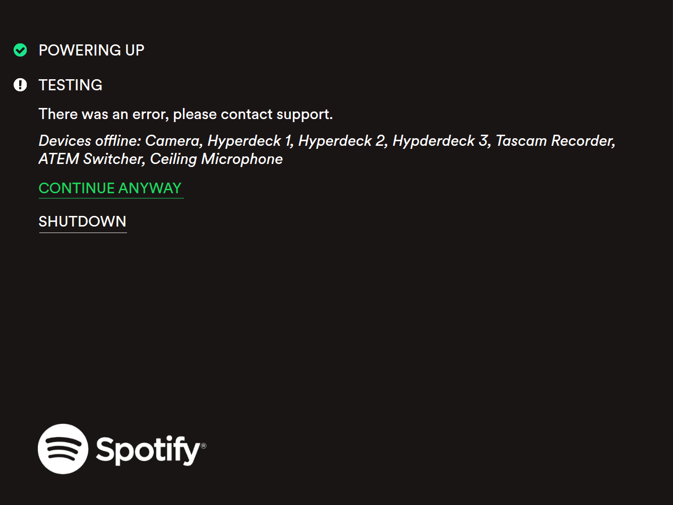 Spotify - Broadcast Studio touch panel interface, image 1